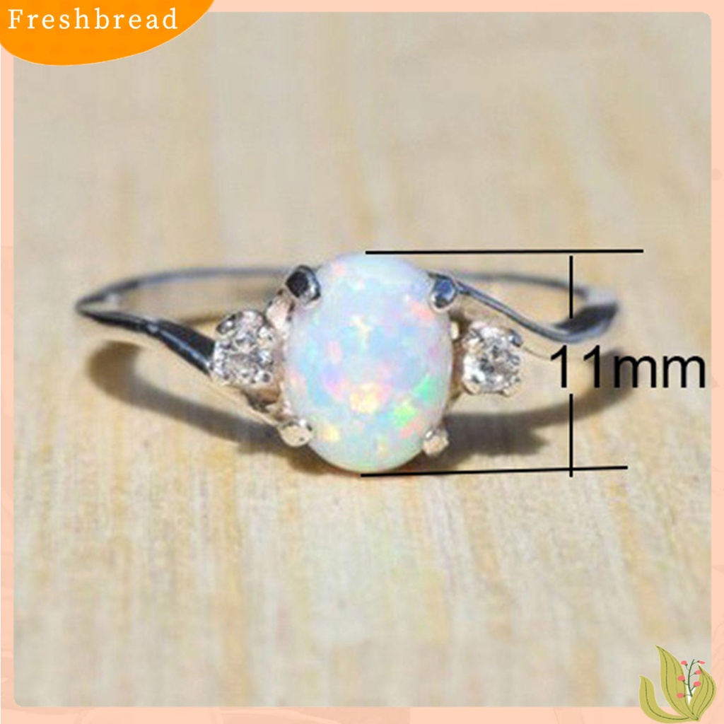 &lt; Freshbread &gt; Cincin Kilau Imitasi Opal Berlian Imitasi Hias Tembaga Gaya Wanita Ring Untuk Pernikahan