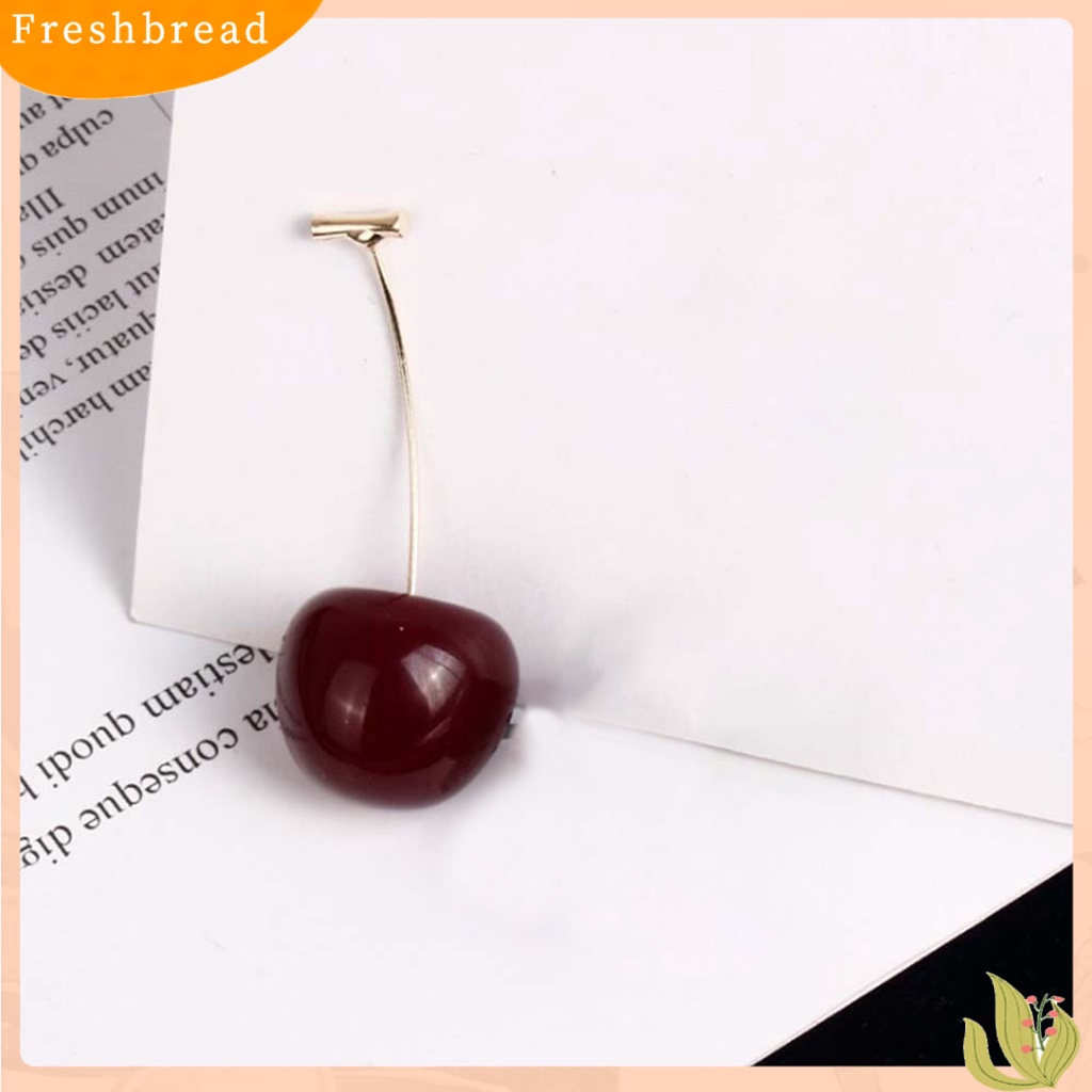 &lt; Freshbread &gt; Anting Manis Cherry Bentuk Alloy Indah Jaket Telinga Menjuntai Untuk Pacaran