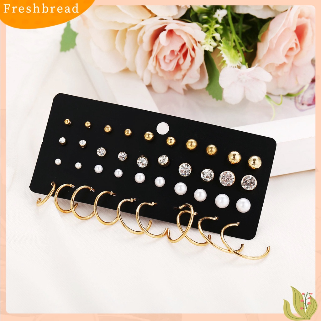 &lt; Freshbread &gt; 1set Anting Drop Warna Cerah Berkilau Efek Visual Tahan Korosi Bebas Alergi Hias Alloy Wanita All-Match Cinta Hati Gaya Women Earrings Set Untuk Anak Perempuan