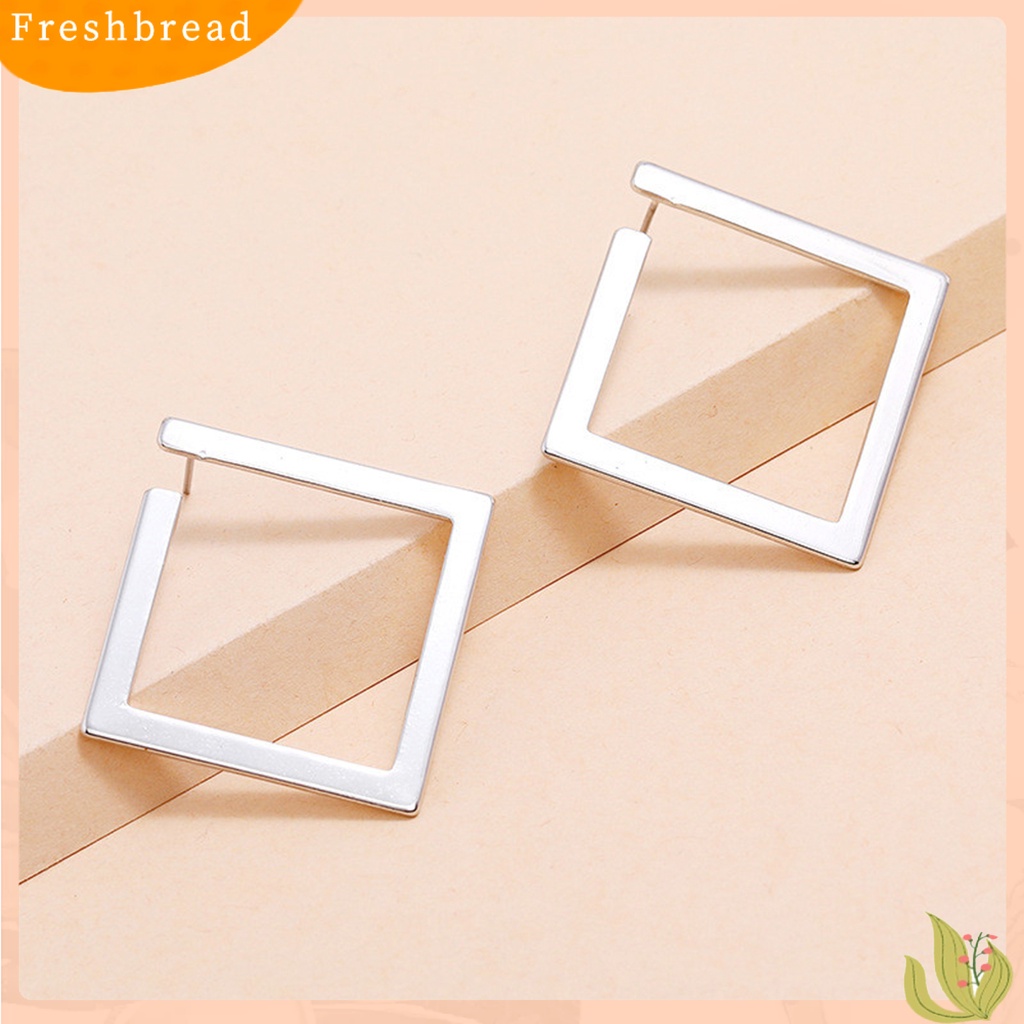 &lt; Freshbread &gt; 1pasang Anting Tusuk Berlebihan Wanita Tidak Teratur Minimalis Square Drop Earrings Hiasan Perhiasan Untuk Pacaran