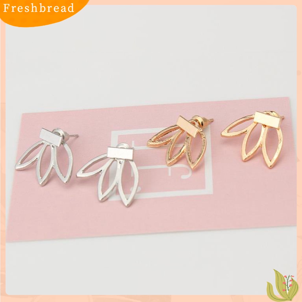 &lt; Freshbread &gt; Ear Studs Hollow Lotus Kreatif Wanita Anting Alloy Elegan Untuk Pacaran