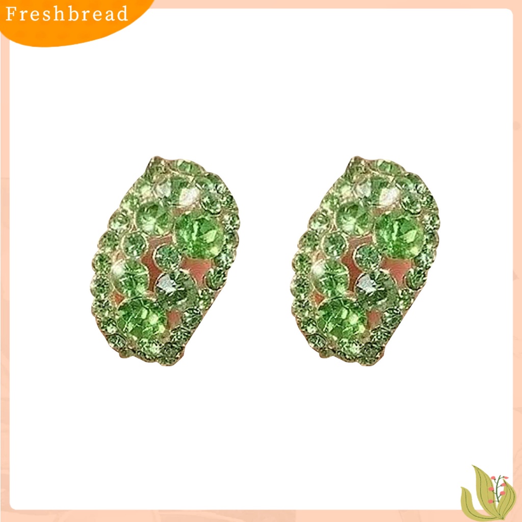 &lt; Freshbread &gt; 1pasang Anting Pejantan Temperamen Mengkilap Elegan Geometris Berkilau Berdandan Hadiah Valentine Wanita Kristal Imitasi Menjuntai Anting Perhiasan Pernikahan Aksesori Fashion