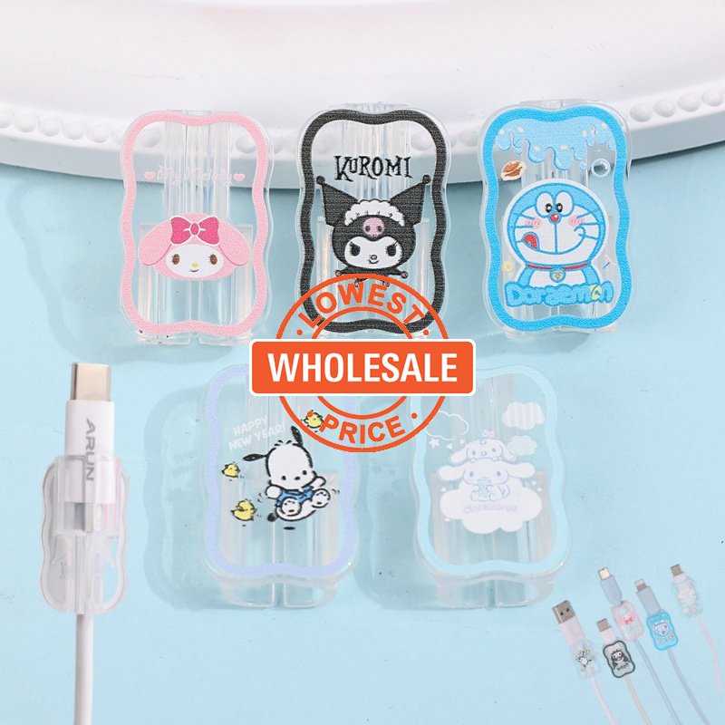 [Harga Grosir] [Unggulan] 1pc Portabel TPU Klip Holder Kabel Data Head Winder Sleeve Compact Charging Cable Cover Data Line Pelindung Case Kompatibel Dengan Iphone