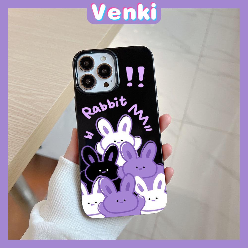 iPhone Case Soft TPU Glossy Black Candy Case Case Cute Cartoon Purple Rabbit Camera Protection Shockproof For iPhone 14 13 12 11 Pro Max 7 8 Plus X XR