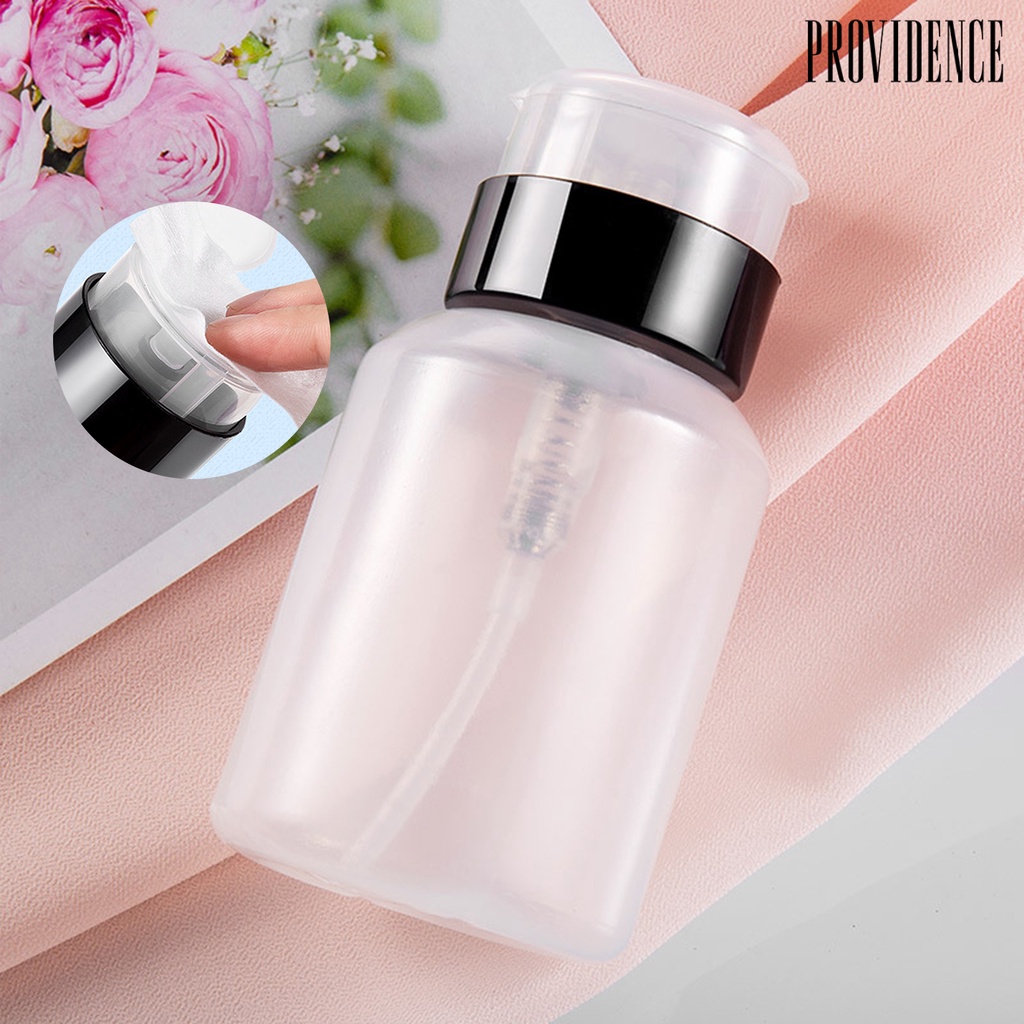 Providence150 /180/250ml Nail Press Bottle Hemat Tenaga Kerja Penyegelan Bagus Dengan Kunci Anti Bocor Penghilang Kutek Bening Botol Kosong Perlengkapan Salon Kuku