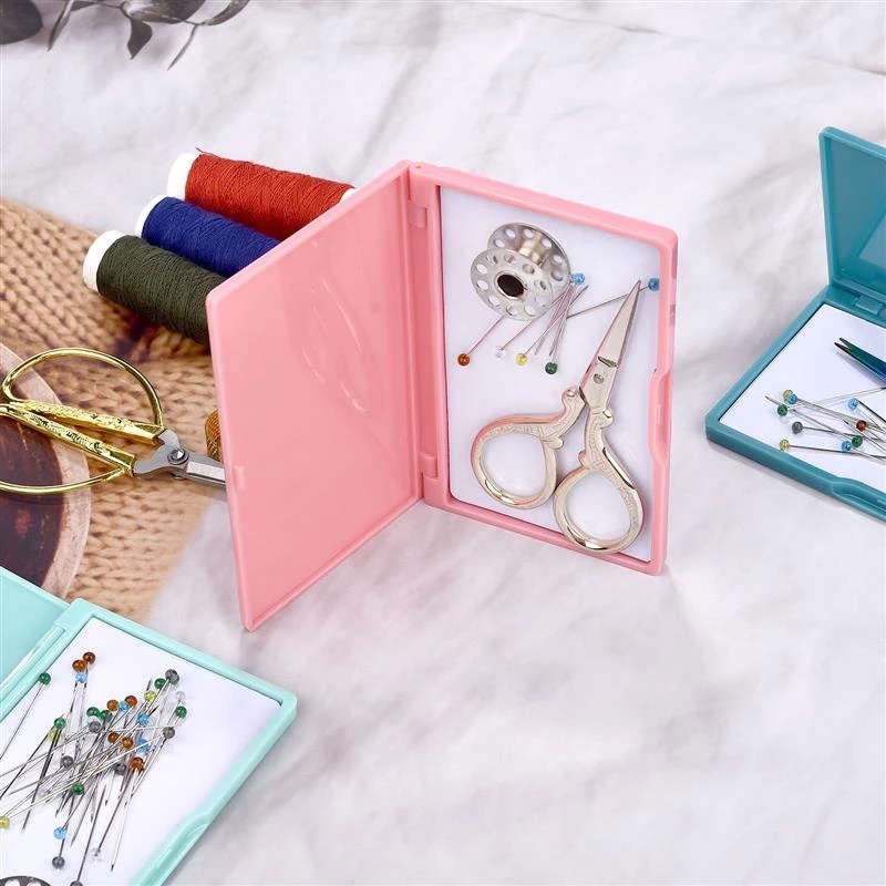 3warna Magnetik Plastik Hisap Jahitan Silang Jahit Rajut Pin Holder Organizer Jarum Jahit Persegi Panjang Tempat Penyimpanan Jarum Wadah Alat Pincushion Case Aksesoris