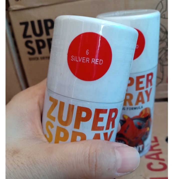 Zuper Spray Paint Pilok Pilox Warna Silver Red / Merah (P 6) 150cc/150ml