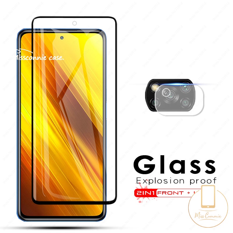 Xiaomi Redmi 12C 9 9C 10 9A A1 10A 10C Note 10 10s 10pro 9 9pro 9s POCO M5 M3 X3 NFC Pro 2in1 Screen Protector Pelindung Layar Lensa Kamera Tempered Glass