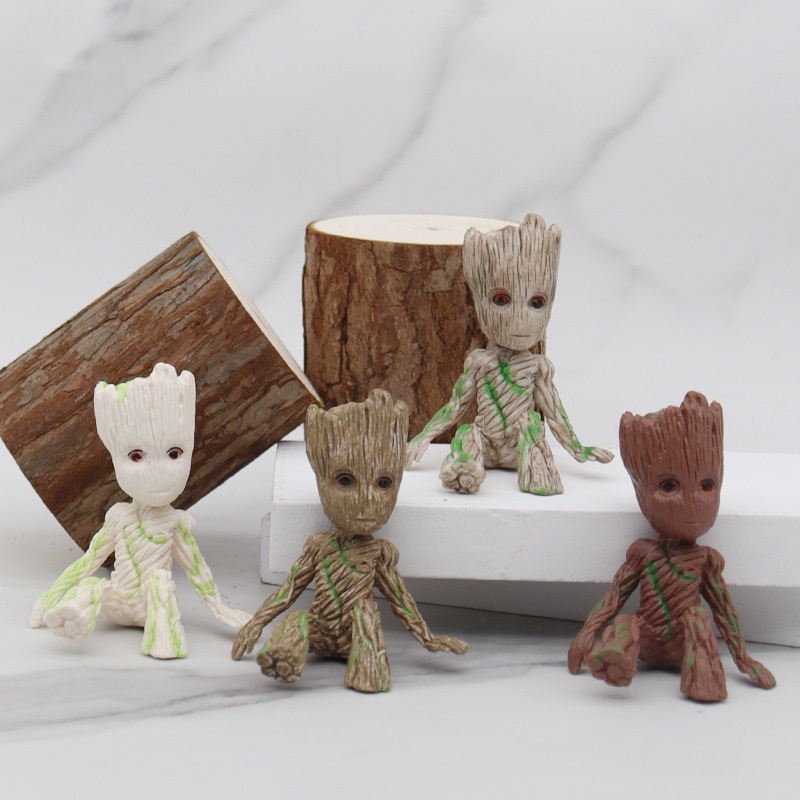 Patung MINI Avengers Groot 6CM Guardians of the Galaxy Treeman Anime Model Figura Dekorasi Mainan Anak Laki Laki Hadiah