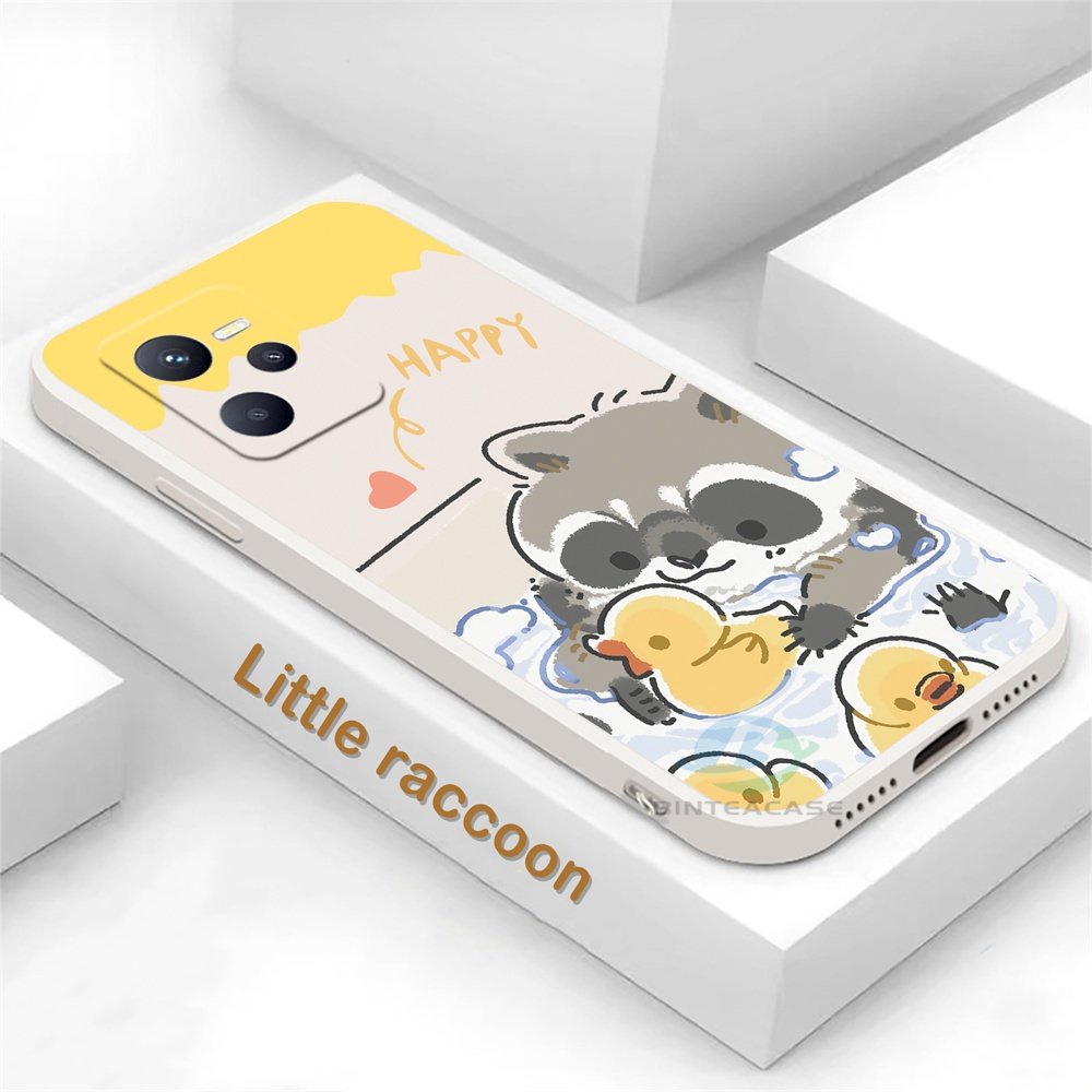 Realme 10 C55 C35 C21Y C25Y C21 RealmeC11 C25 C15 C12 C3 C2 Realme 8i 8 Pro 5 5i 6i Little Raccoon Soft Silicone Phone Case Cover Binteacase