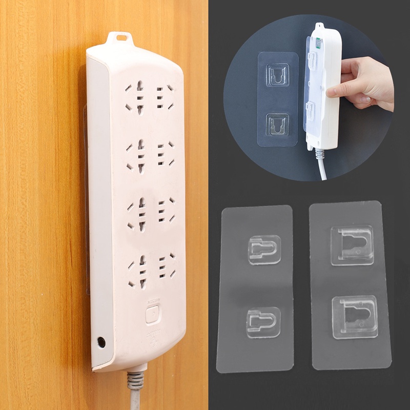 Self Adhesive Punch-Free Plug-in Power Row Socket Holder Kotak Tisu Foto Remote Control Fix Rak Perlengkapan Penyimpanan Rumah Tangga Hemat Ruang Tempel Dinding