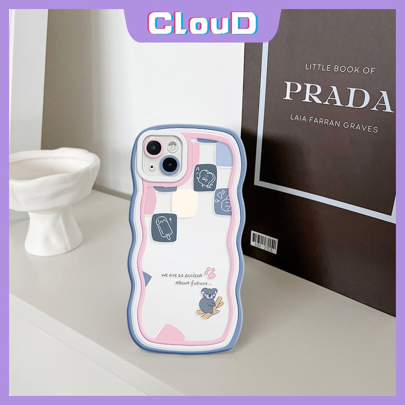 Casing Hp Couple Redmi 9A 10C A1 10A 9 9T 10 A1+9C Note8 9 11 10 11s 10s 9s 11Pro 10Pro Max Mi 11T Pro POCO X3 NFC Pro M3 Kartun Lucu Beruang Kisi Wavy Edge Soft Tpu Sarung