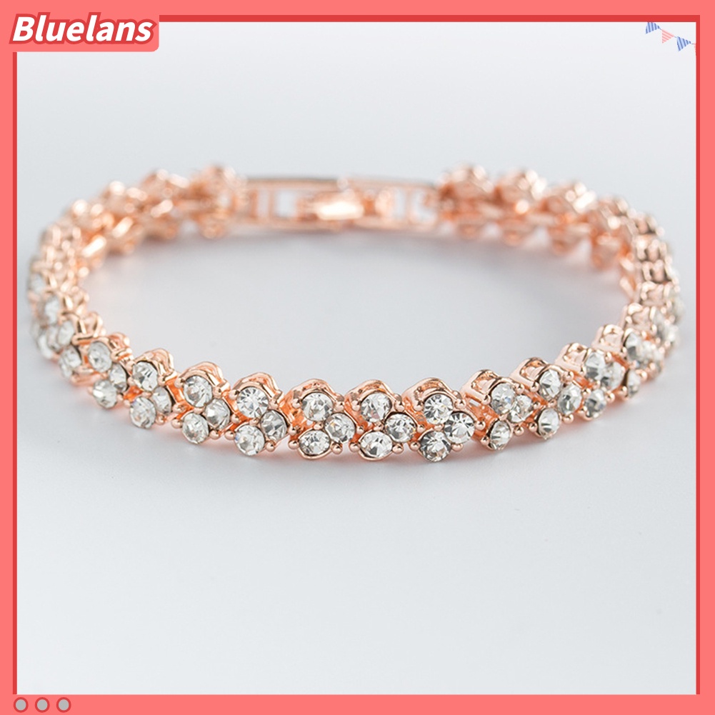 {In Stock} Wanita Fashion Penuh Cubic Zirconia Bertatahkan Gelang Bangle Pesta Perhiasan Hadiah
