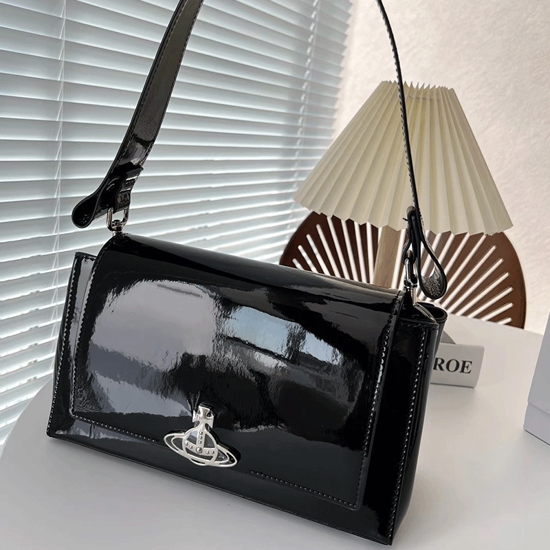 Original 2023 New Vivienne Westwood_ Stylish and Simple Underarm Bag Retro Versatile Women's Handbag