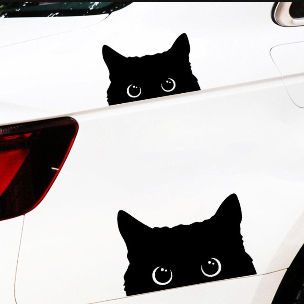 Lanfy Mata Besar Kucing Stiker 1 Pc Fashion Aksesoris Mobil Styling Motor Dekorasi Goresan Cover Mobil Vinyl Decal