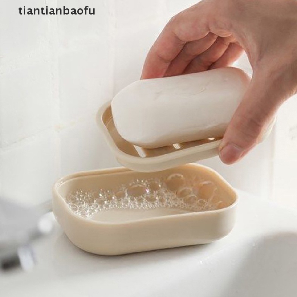 [tiantianbaofu] Double Layer Bathroom Dish Plate Case Rumah Shower Travel Hiking Holder Rak Sabun Butik