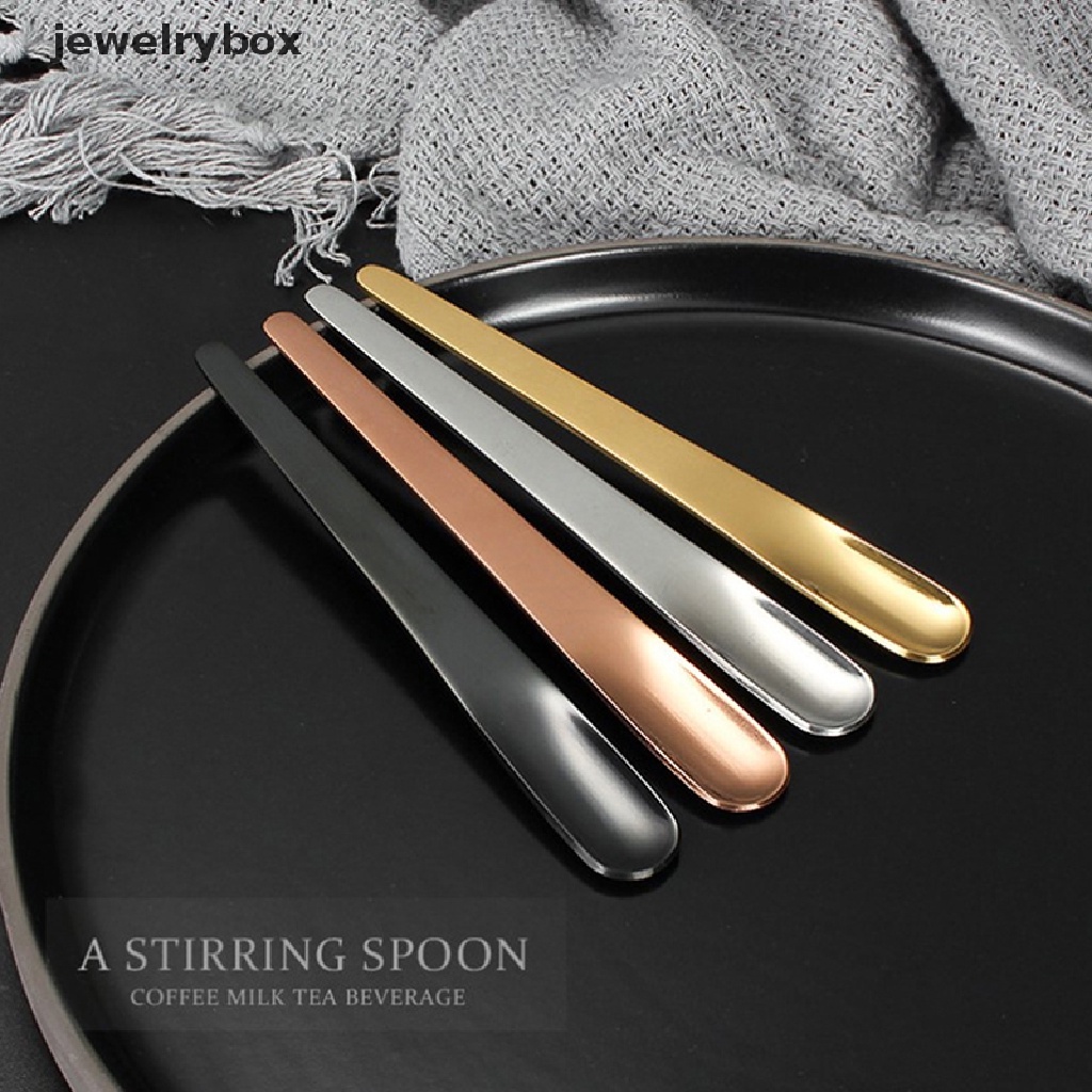 [jewelrybox] 1pc Sendok Kopi Stainless Steel Sendok Datar Untuk Dessert Coffee Mixer Spoon Butik