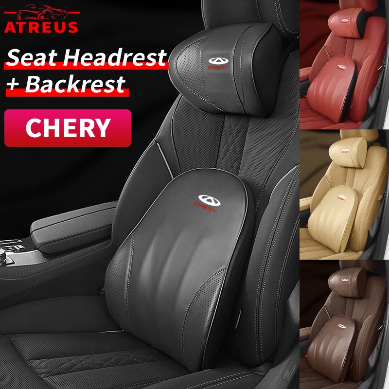 Bantal Sandaran Kepala Kulit Mobil Chery Bantal Penyangga Punggung Memory Foam Lumbar Pillow Neck Pillow Untuk Chery Tiggo 4 8 7 5x Wajah QQ Eastar