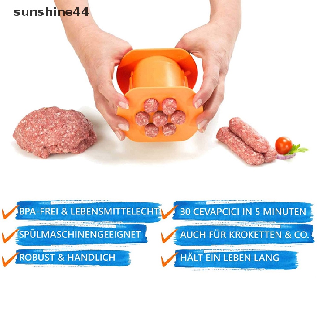 Sunshine Alat Pembuat Hot Dog Manual Dapur DIY Gadget Meat Strip Squeezer Pasta Bakso Sosis Stuffer Filler Cevapcici Press Maker Machine ID