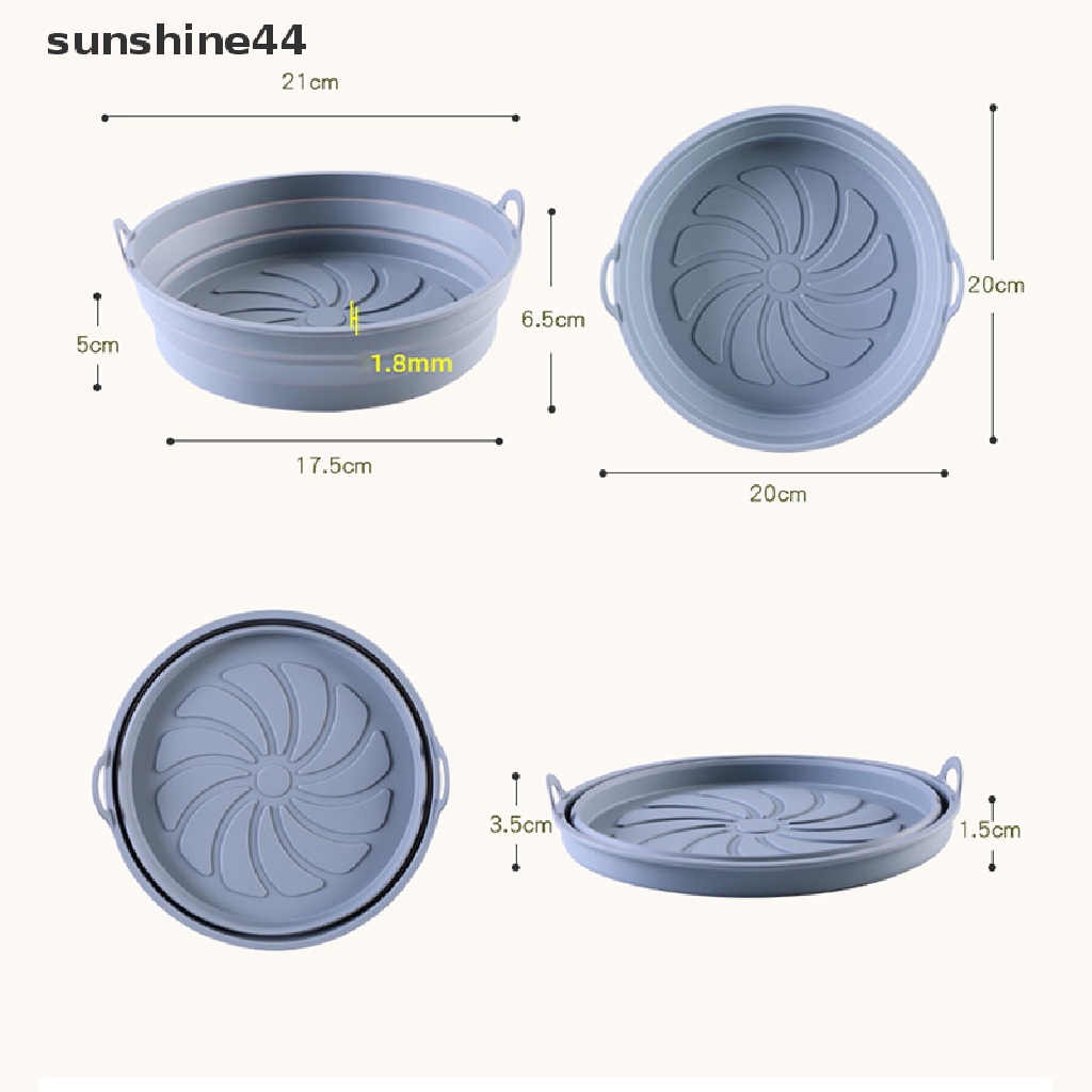 Sunshine Airfryer Silicone Square Basket Silicone Tray Untuk Airfryer Mudah Bersih Dish Liner Pizza Plate Grill Pan Mat Air Fryer Aksesoris ID