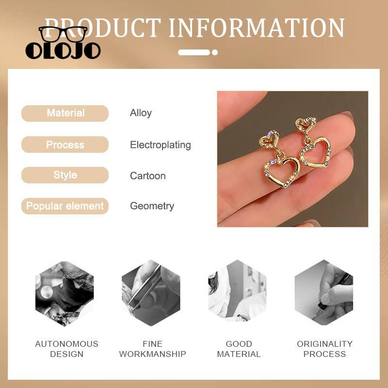 【COD】S925 Perak Stitch Berlian Berongga Bentuk Hati Anting Sederhana Kompak Modis Anting-Anting