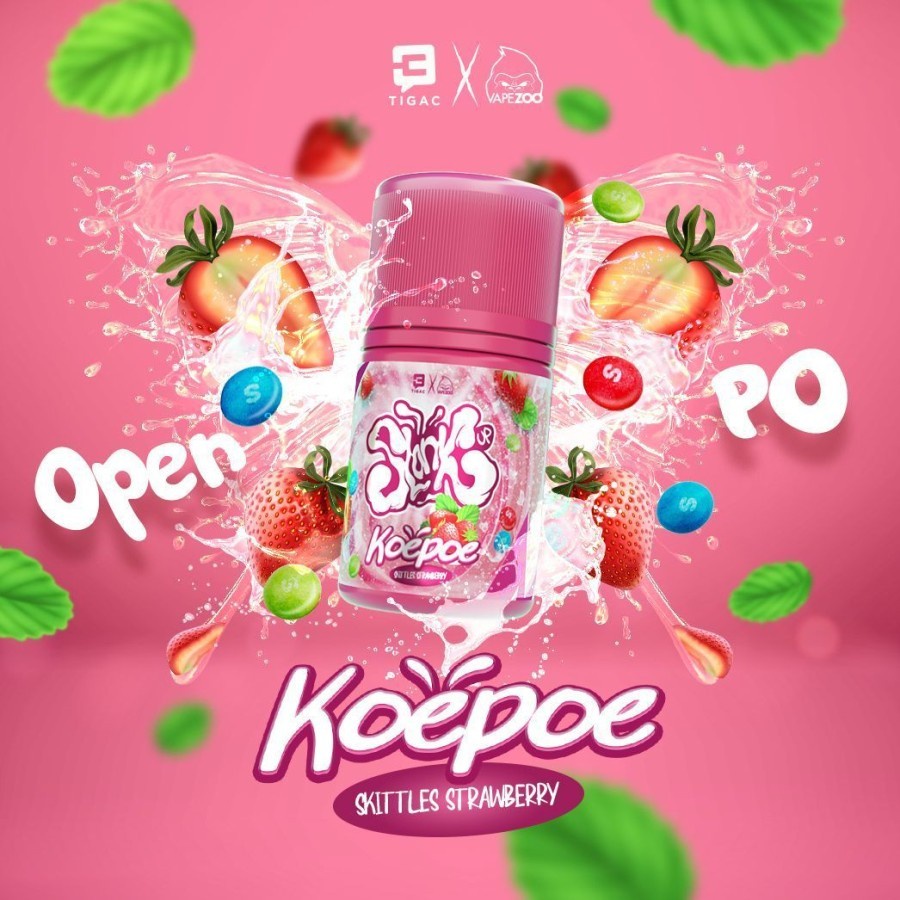 SLANK KOEPOE SKITTLES STRAWBERRY 60ML NEW LIQUID FREEBASE