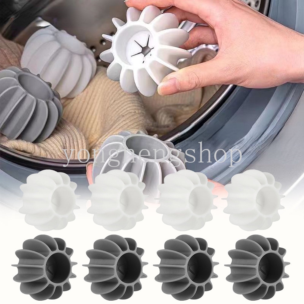 1/4pcs Reusable Silicone Laundry Ball Drum Mesin Cuci Pakaian Anti Berliku Bola Pencuci Anti Kusut Laundry Ball Aksesoris Kamar Mandi