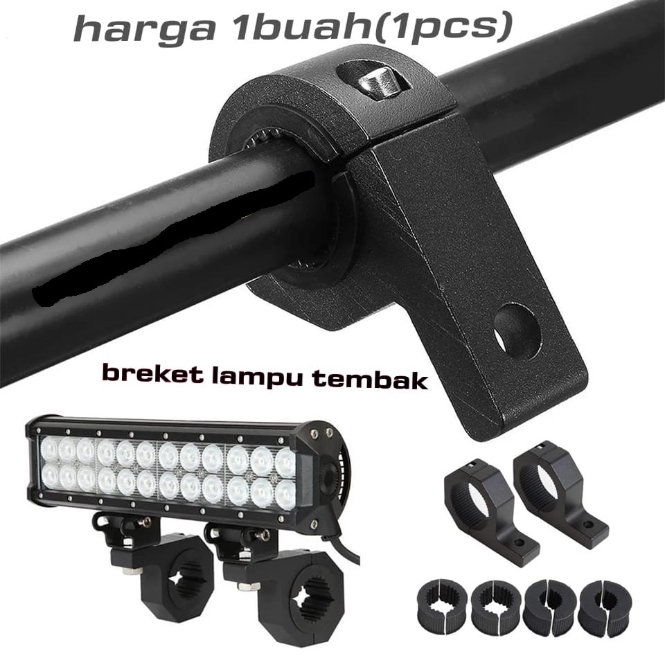 Bracket Braket Breket Crashbar Jepit Lampu LED Bar Tembak Stang Motor