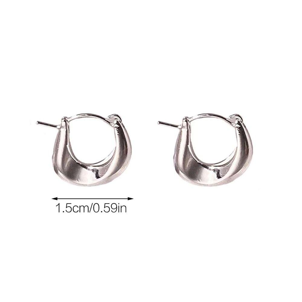 Needway Wanita Anting Hoop Halus Sederhana Trendi Fashion Perhiasan Ear Hoop U Shape Copper Korean Style Earrings