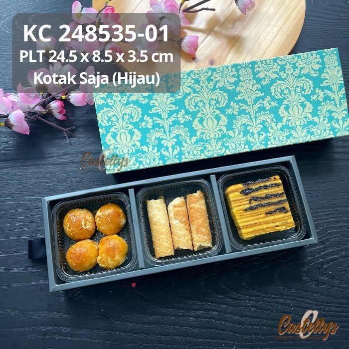 

5 Pcs KC 248535 HIJAU Kotak Packaging Hampers Lebaran Idul Fitri