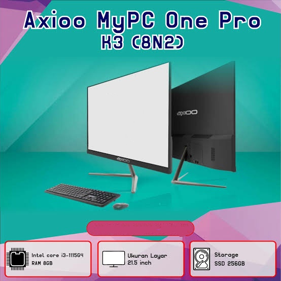 PC AIO AXIOO MYPC ONE PRO K3 (8N2-5) i3 RAM 8GB 256GB 21.5&quot;FHD TKDN GARANSI RESMI