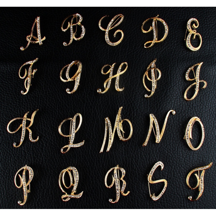 BROS Huruf / Brooch Alphabet / Bros Pin Huruf Inggris / Aksesoris Couple