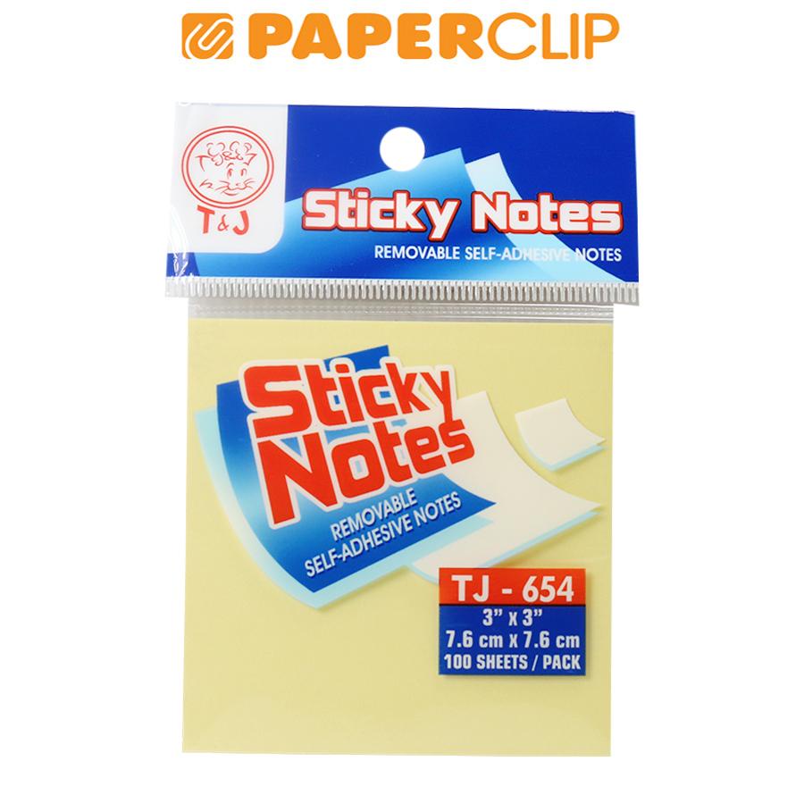 

STICK NOTE T&J 654 3X3 YELLOW