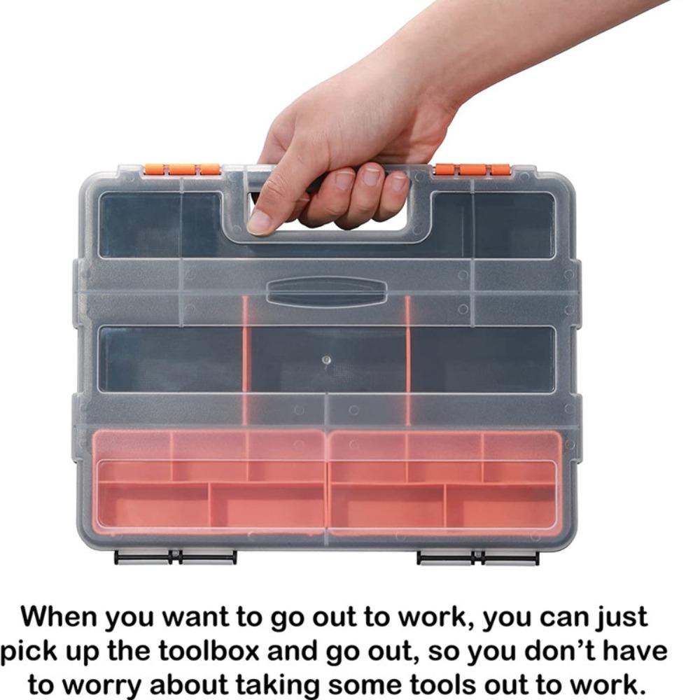 Lanfy Tool Box Multi-Grid Hardware Alat Perkakas Case Portable Box Organizer Kotak Part Box Tempat Instrumen