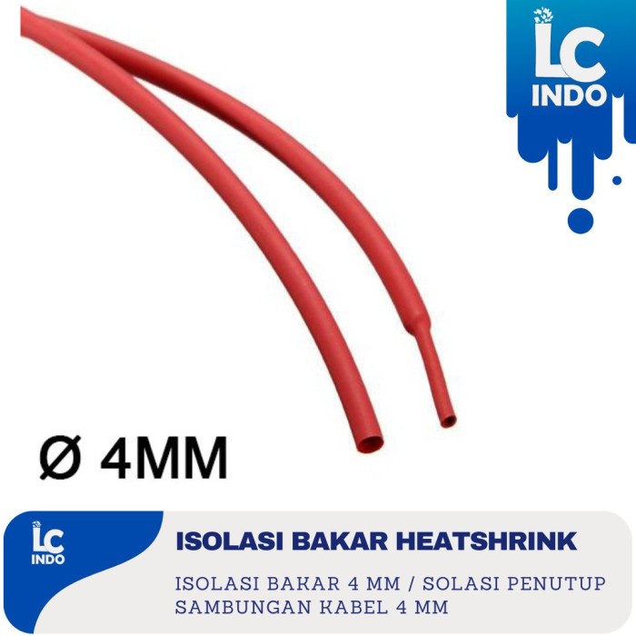 Isolasi bakar 4mm Heatshrink penutup sambungan kabel