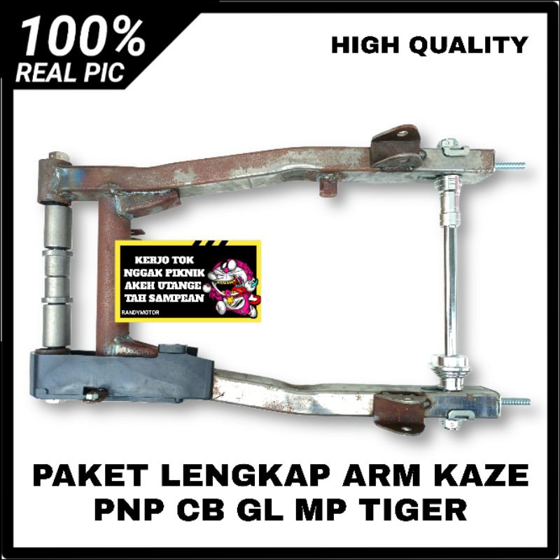 PAKET LENGKAP SWING ARM KAZE MENTAH SET AS TENGAH AS ROTARI BELAKANG DAN BOSH TROMOL GL MP TIGER BOS