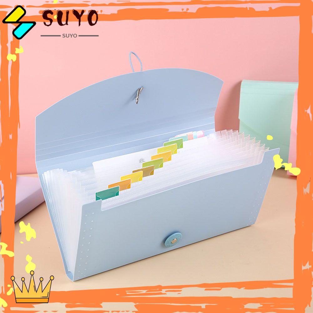 Suyo 13saku Expanding File Folder Plastik Card Ticket Holder Organizer Dokumen Bisnis