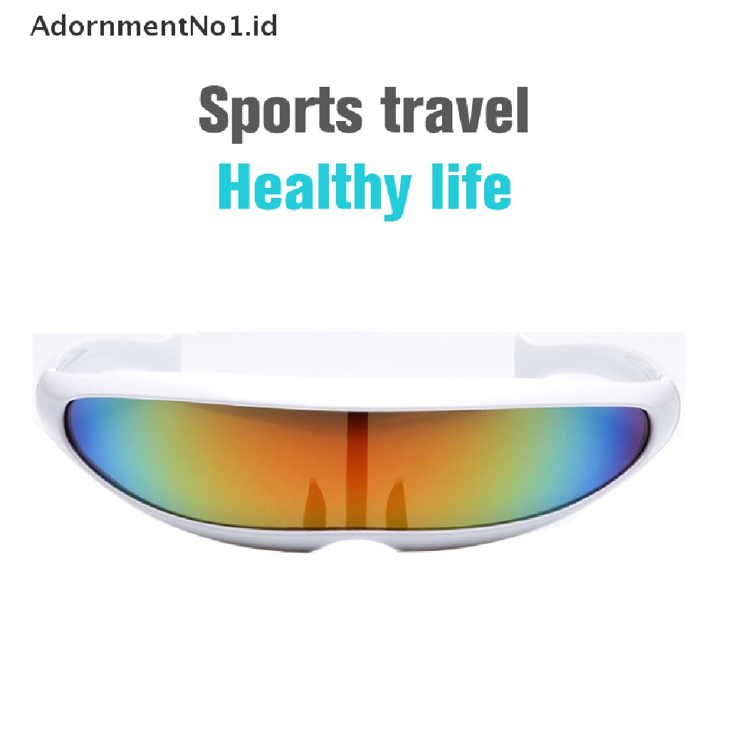 [AdornmentNo1] Novelty Futuristik Mirrored Sunglasses Personality Fashion Alien Kacamata HD Lensa Cermin Eyewear Glasses Untuk Perlengkapan Pesta Lucu [ID]