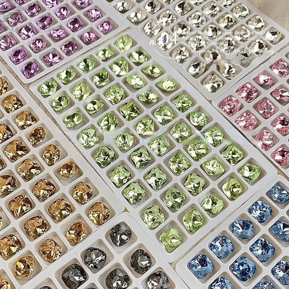 Augustina Paku Charms Menunjuk Bawah Kristal Kuku Kecantikan Hiasan Kuku Manikur Aksesoris DIY Bahan Kuku Nail Art Berlian Imitasi