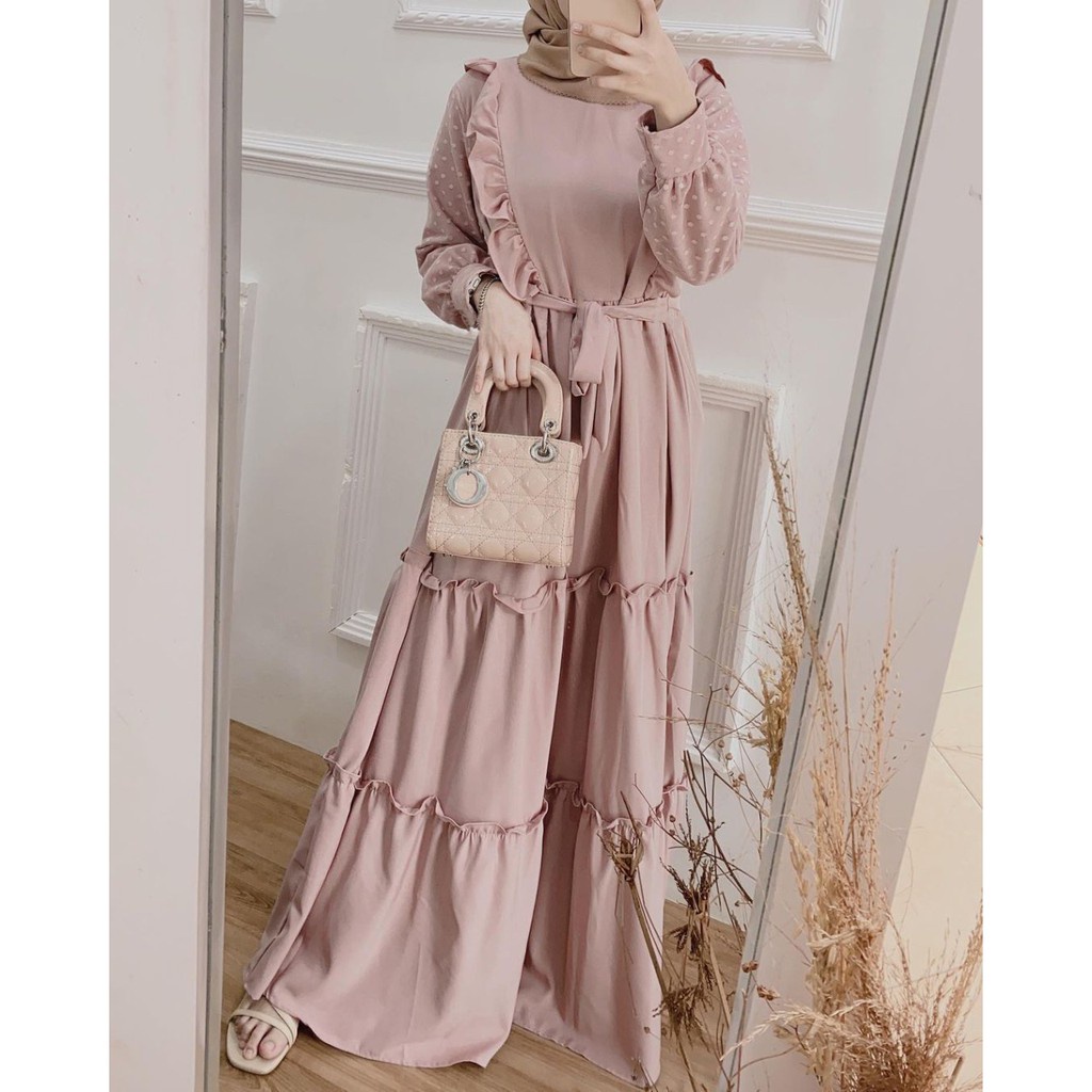 GAMIS STORE - Lupi Dress Gamis Maxy Muslim Casual Tile Doty Fashion Remaja Muslim