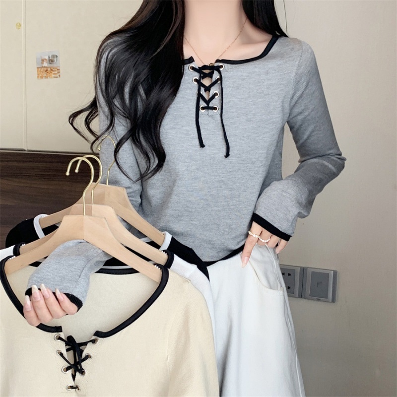 TELLY ➡️ BJ-048  Blouse Knit Korean Style Premium Import Rajut Adem dan Tebal | Atasan Knit Korean Style Import Student