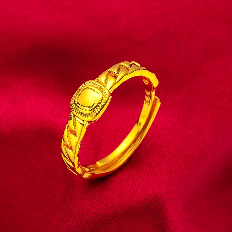 Goldkingdom Perhiasan Fashion 24K Bangkok Aksesoris Ready Stock Cincin Gula Kecil Wanita Fashion Gaya Wanita