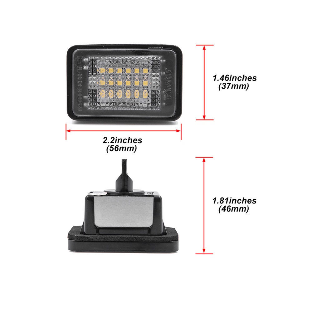 2pcs Lampu Plat Nomor Plat LED Putih Kecerahan Tinggi Lampu Untuk Benz GLK-Class X204 GLK200 GLK250 GLK300 GLK350 2007-2013