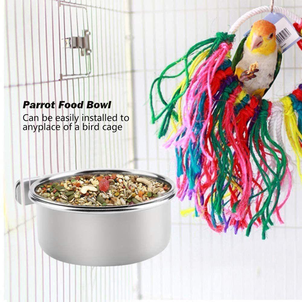 TOP Pet Feeder Nuri Burung Bird Perlengkapan Stainless Steel Pet Activity Food Box Makanan Makan Air