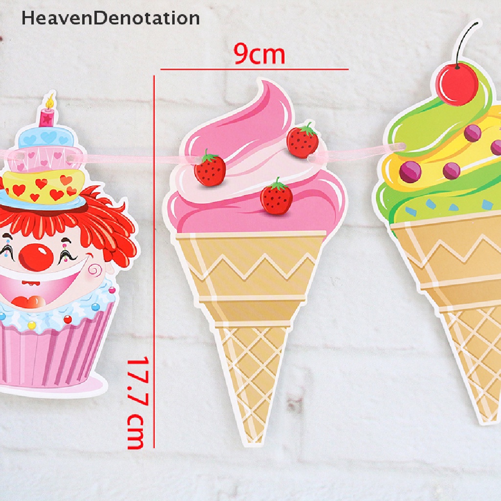 [HeavenDenotation] Bung Banner Es Krim Popsicle Keren Untuk Tropical Summer Party Bar Garland HDV