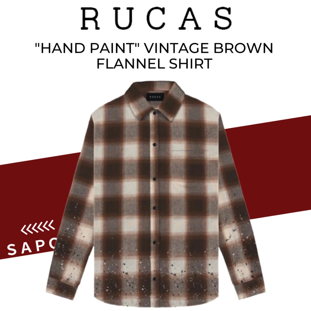 Rucas "Hand Paint" Vintage Brown Flannel Shirt (Wendy)