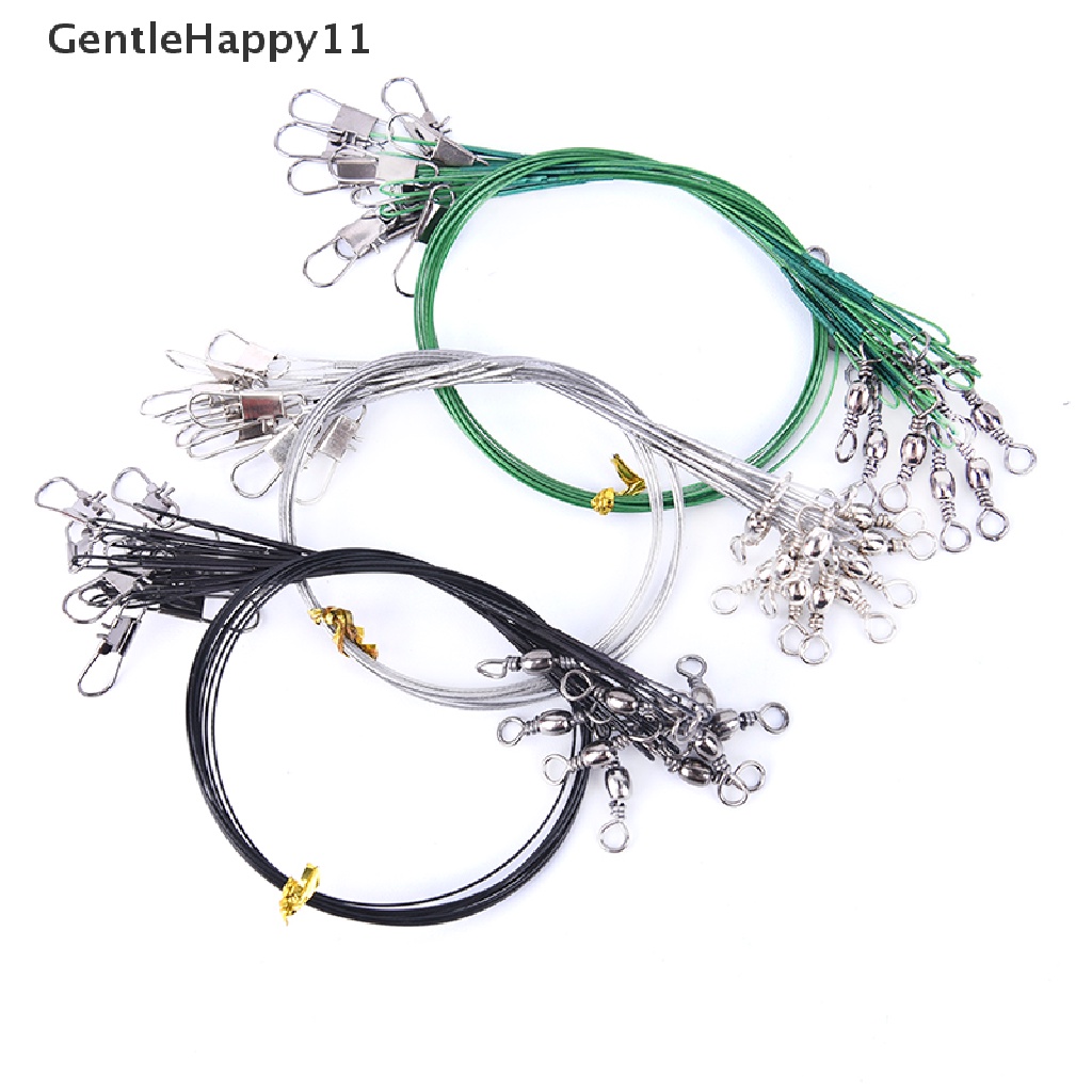 Gentlehappy 10pcs/lot Pemimpin Kawat Baja Pancing Dengan Kawat Pemimpin Pancing Putar  Id