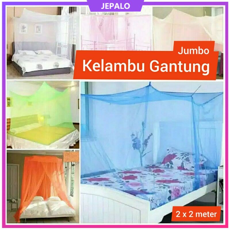 KELAMBU GANTUNG KOTAK UKURAN JUMBO 180x200 200x200 KELAMBU 2X2M KASUR NO.1 DAN NO.2