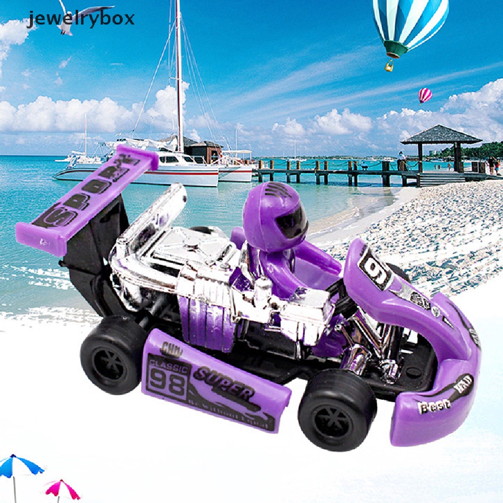 [jewelrybox] Anak-anak Tarik Kembali Power Racing Mobil Plastik Power Kart Mainan Puzzle Anak Kendaraan Butik