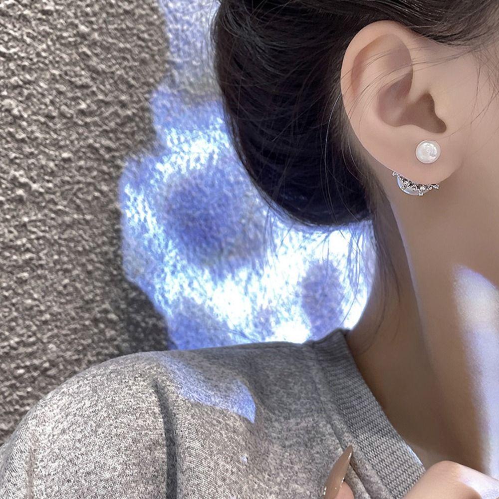 Mxbeauty Wanita Menjuntai Anting-Anting Indah Sederhana Mutiara Trendi Niche Desain Fashion Perhiasan Gadis Hadiah Berlian Imitasi Gaya Korea Earrings